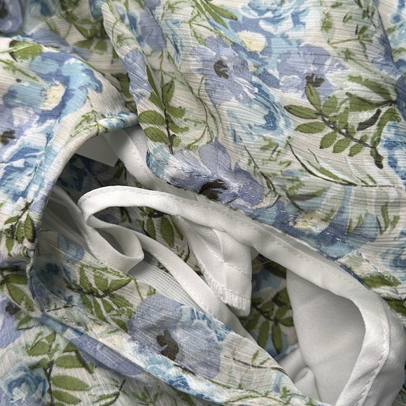 NWT Fisherman's Daughter floral high neck midi tea dress spring with slip button - Picture 6 of 7